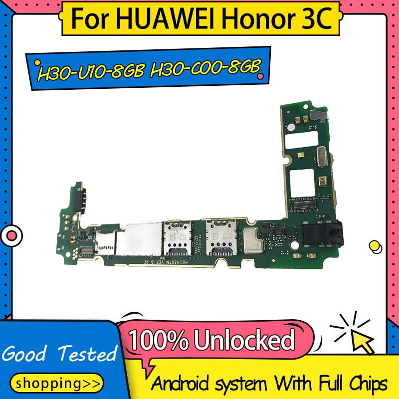 100% разблокированная материнская плата для HUAWEI Honor 3c запасная б/у Логическая с