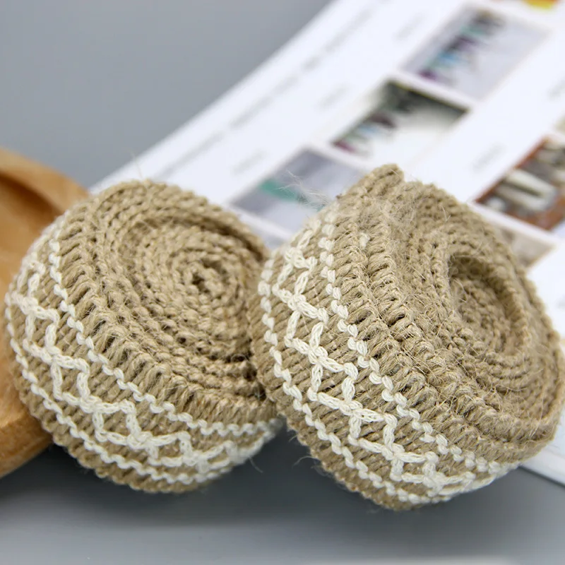 

Ленты с кружевной отделкой из мешковины, 5 м