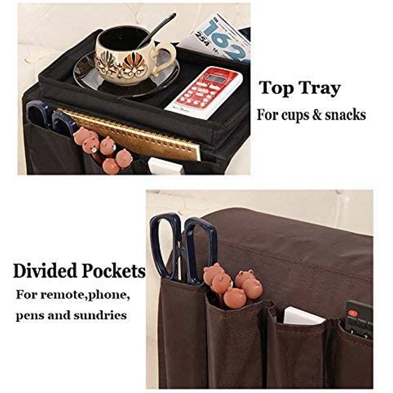 Практичный 4 кармана диван рука сумка для хранения кресло мобильных телефонов