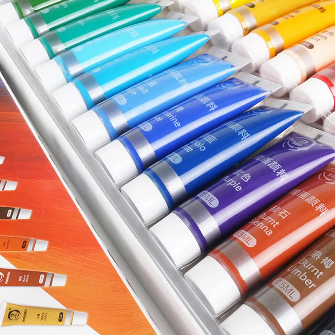 

12/24 Colors 15ml Tubes Acrylic paintings to paint crafts Acrylic Paint Drawing Paint set for Artist DIY Hand-paint Acrylic set