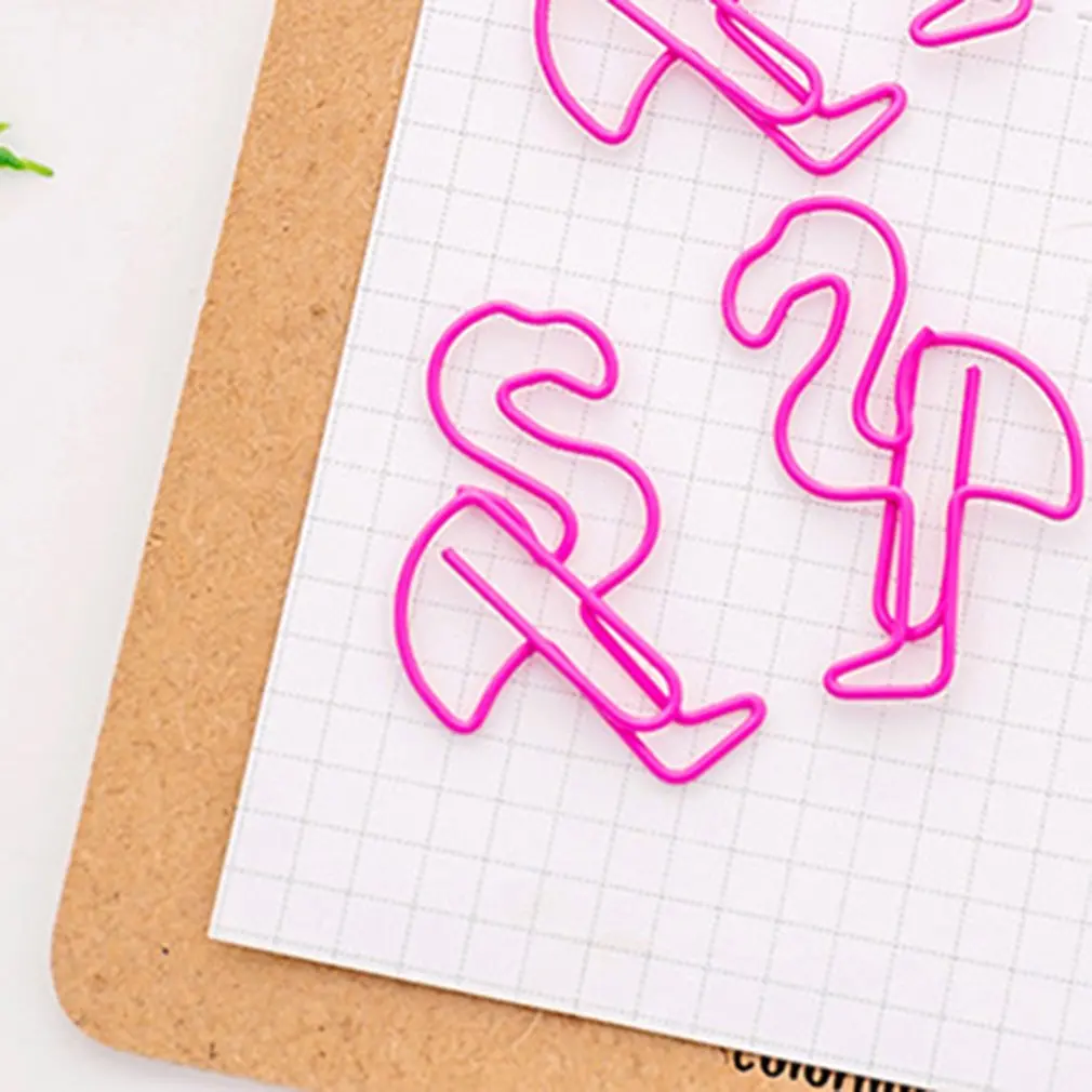 Мультфильм Розовый фламинго металлическая Закладка миниатюрный зажим для