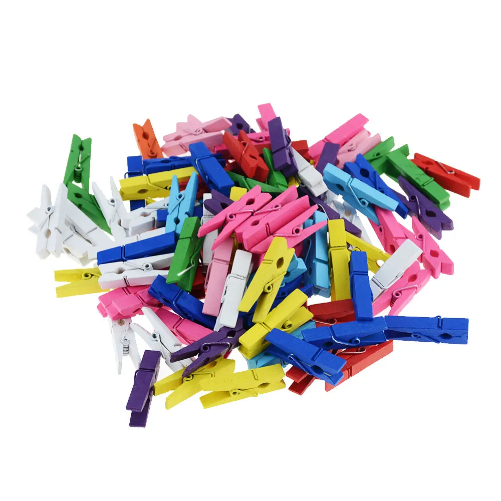 Деревянные Мини зажимы для фотографий 10 шт. маленький размер 35 мм украшения