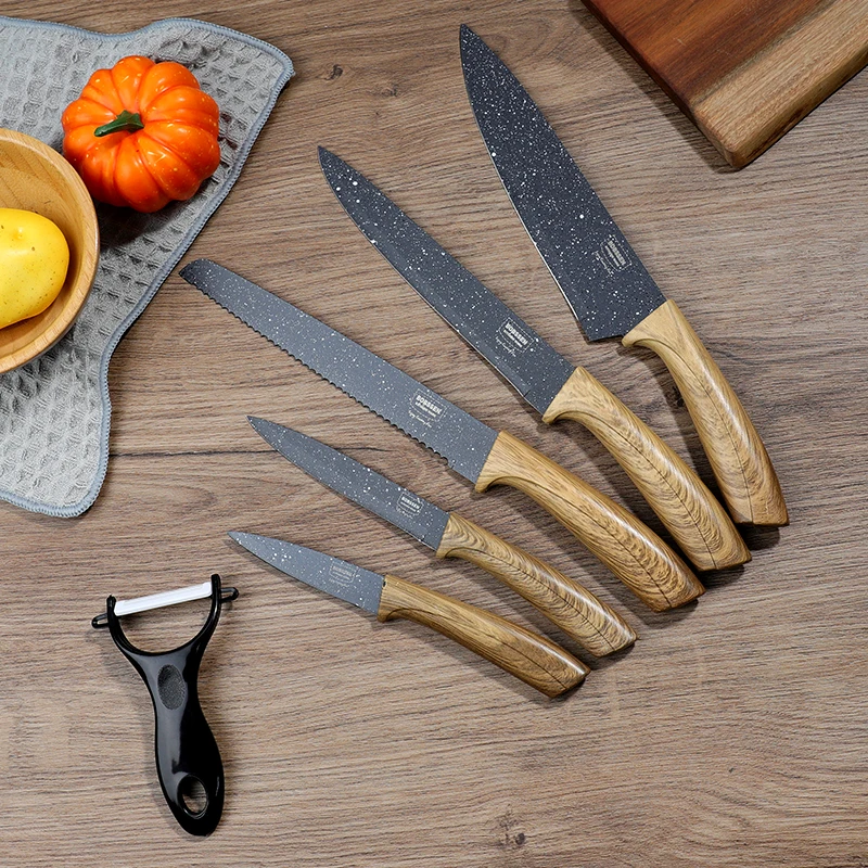 Set Of Kitchen Knives Cooking Handmade Knifes Gift Chef Knife Stand Sets Sharpener For Vegetable Cutter Chopper Peeler | Дом и сад