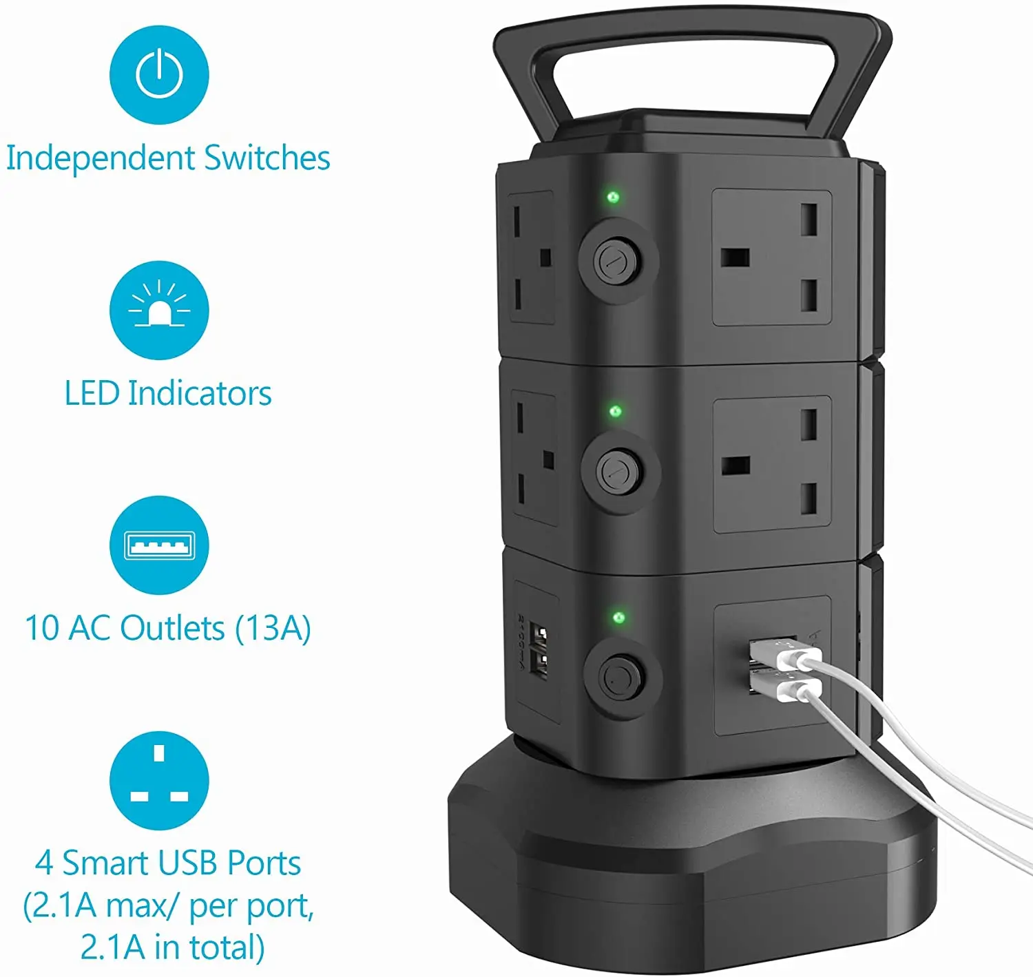 Сетевой удлинитель с вилкой Стандарта Великобритании защита от перенапряжения