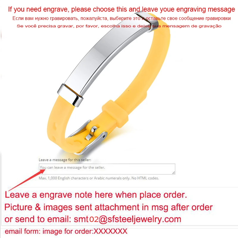 add engrave yellow18 Персонализированный резиновый силиконовый Браслет ID детский браслет регулируемый скользящий пользовательское имя для детей женщин мужчин и мальчиков - Окраска металла: add engrave yellow18