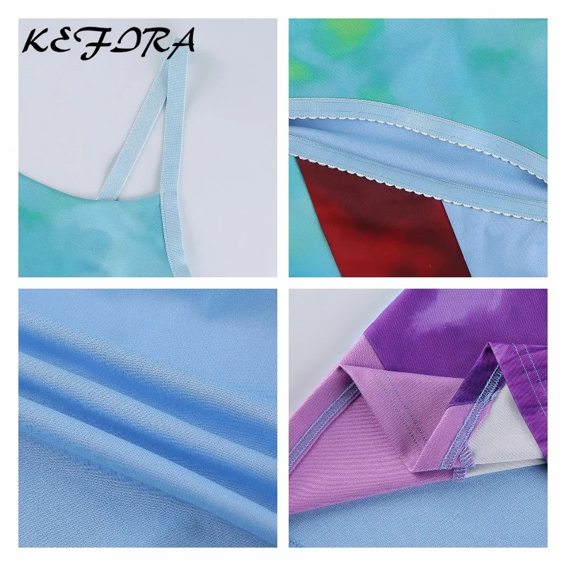 

Kefira Multi Sexy Mini Dresses For Women Summer 2021 Cut Out Sleeveless Backless Club U Neck Spaghetti Strap Dress Street Party