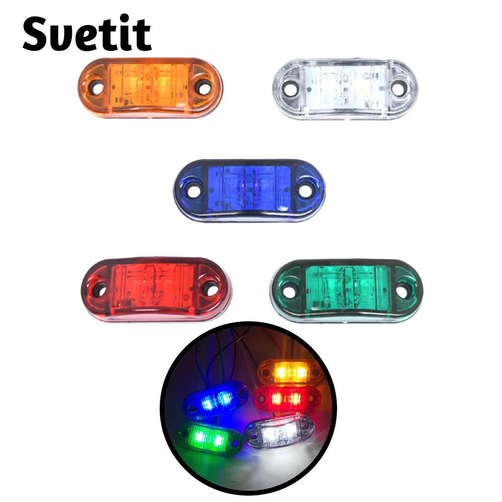 

10Pcs 12V 24V Car External Lights Truck Trailer Clearance Lights Turn Signal Bus Pickup Van RV Side Marker Lamp Red White Amber
