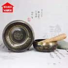 Звуковая чаша непальского Будды 1 комплект, тибетская Поющая чаша, чаша для йоги, звуковая чаша Будды, санскрит, бронзовая аксессуары с Буддой