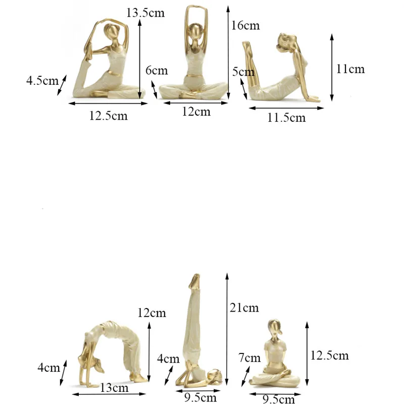 3 шт./компл. креативная Статуэтка для йоги простая современная полимерная