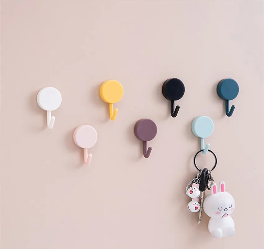 

10Pcs Cute Creative Self Adhesive Hook Free Punch Wall Hanger Sticker Seamless Hook Key Placement Classification Household