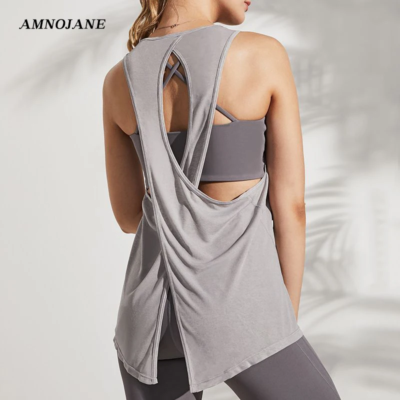 Женский укороченный топ для йоги фитнеса с открытой спиной спортивная одежда