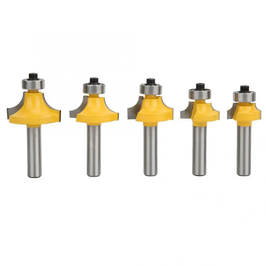 Набор фрез комплект из 5 круглых насадок 8 мм с хвостовиком карбида вольфрама для