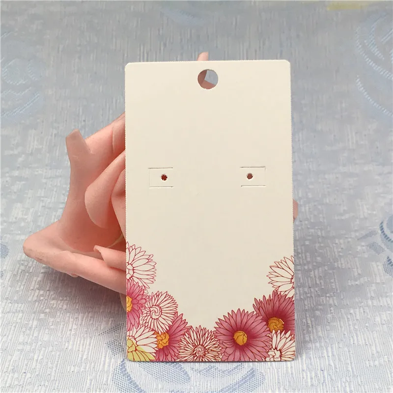 flower 20 шт./лот Крафт ручной работы с любовью карточки для демонстрации серег уха ногтей упаковка бумажные карты - Цвет: flower