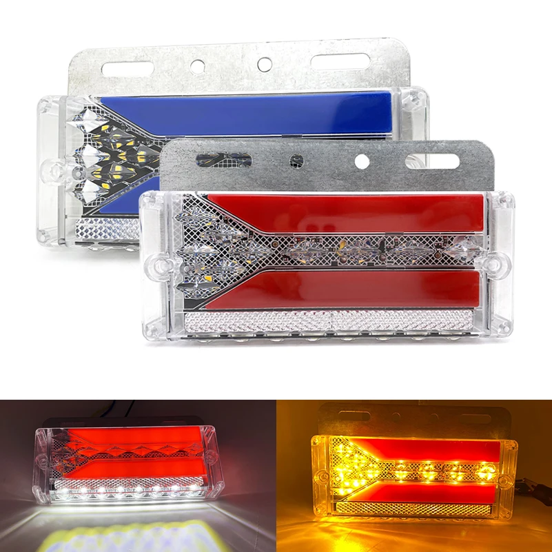 2x 24V Truck Trailer Side Marker Light LED Dynamic Turn Signal Tractor Clearance Light Warning Lamp Red  Amber Blue Green