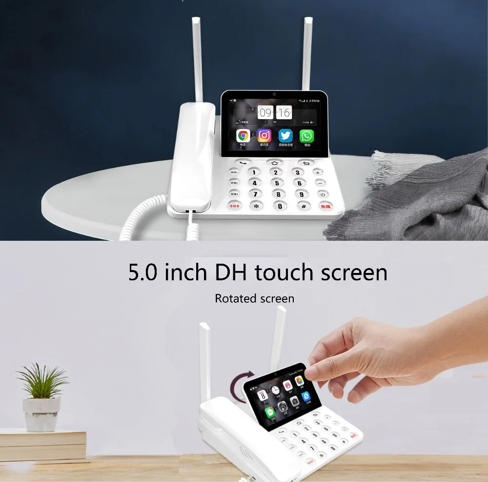 3G 4G двухсимочный беспроводной телефон LTE Smart Android OS Видеозвонок telefon Wifi Bluethooth FM