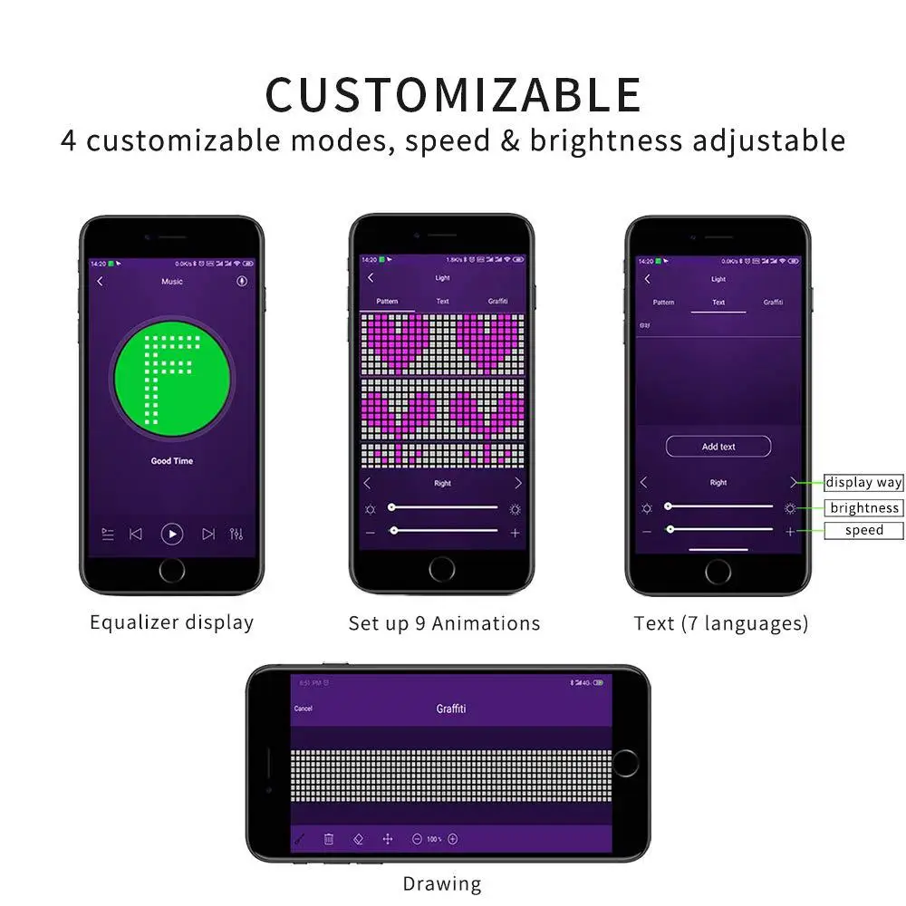 Светодиодный светильник для очков управление через приложение DIY мигающие очки