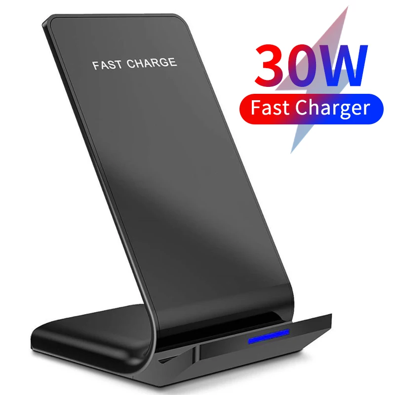 30w wireless charger dock station for iphone 12 fast charging stand for iphone 11 pro xs xr samsung s20 s10 xiaomi phone holder free global shipping