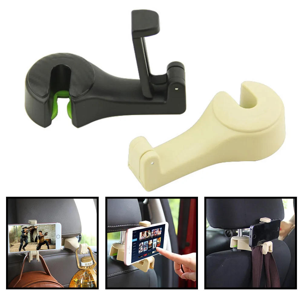 

Car Multi-function Mobile Phone Bracket Hook Equippments Concealed Black Beige 12*5.5*3.5cm For Car Rear Seat Back Hook Parts