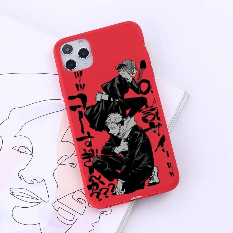 

Jujutsu Kaisen Satoru Gojo Phone Case Red Candy Color for iPhone 6 7 8 11 12 s mini pro X XS XR MAX Plus