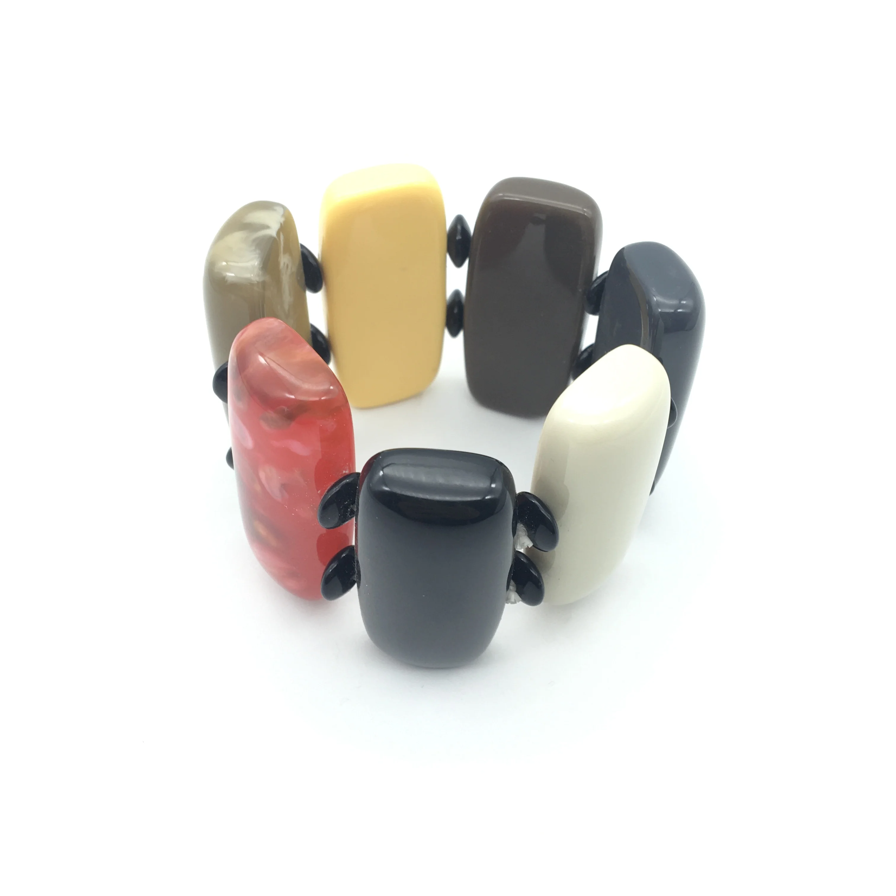 Женский браслет широкий из акрила и дерева|Браслеты| |