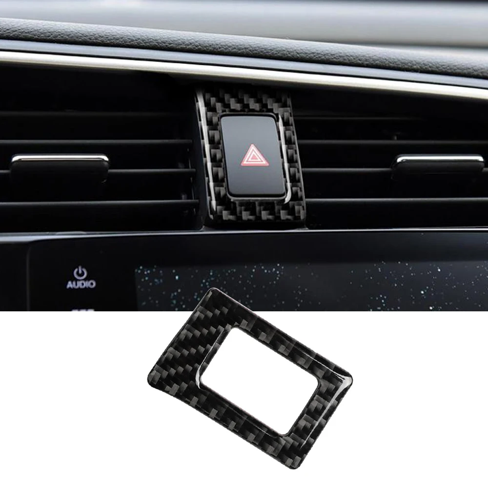 

10-50pcs Car Double Flash Frame Cover Trim Sticker For Honda Civic 10th Gen 2016-2019 Warning Light Switch Carbon Fiber