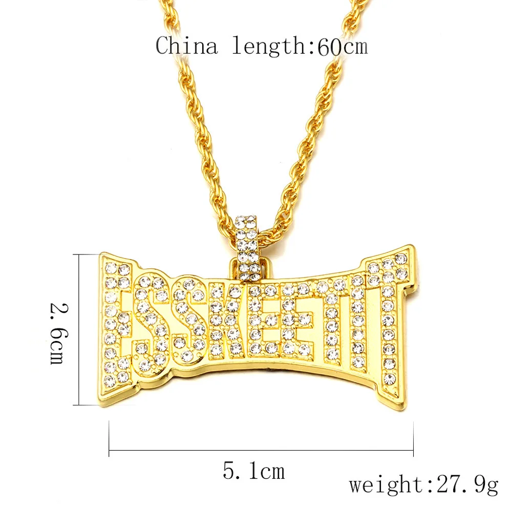 Стразы в стиле хип-хоп сверкающие квадратные Подвески ESSKEETIT ожерелье для мужчин