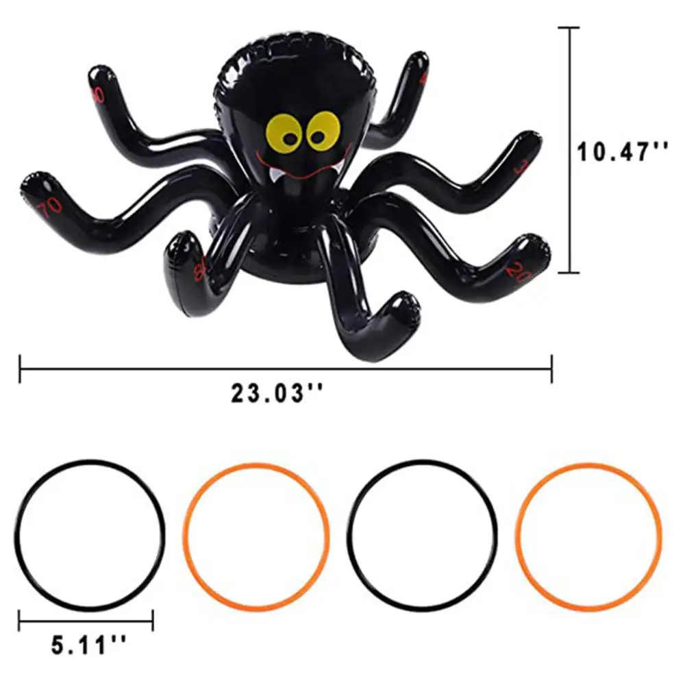 Надувные пауки на Хэллоуин набор игр в виде кольца с 4 кольцами для Хэллоуина