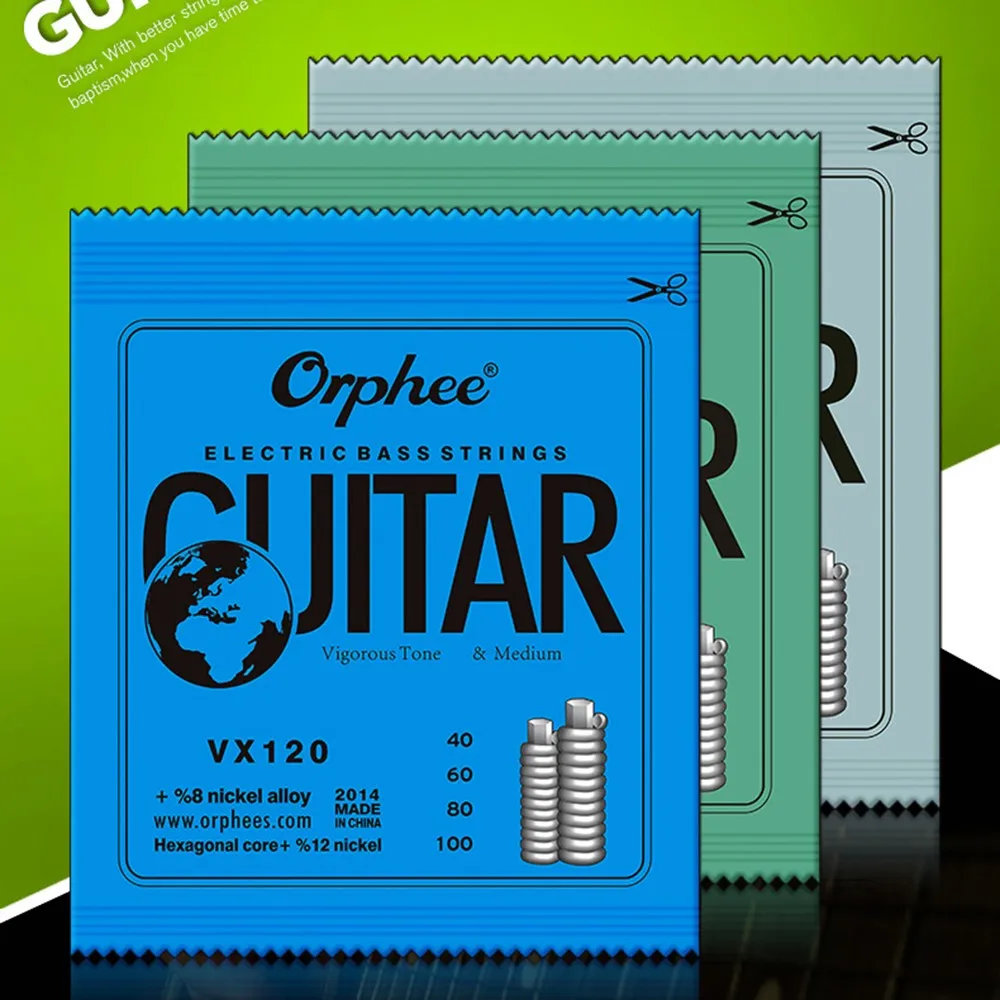 Orphee электрические басовые струны 1 комплект 4/2/8 шестигранные из углеродистой