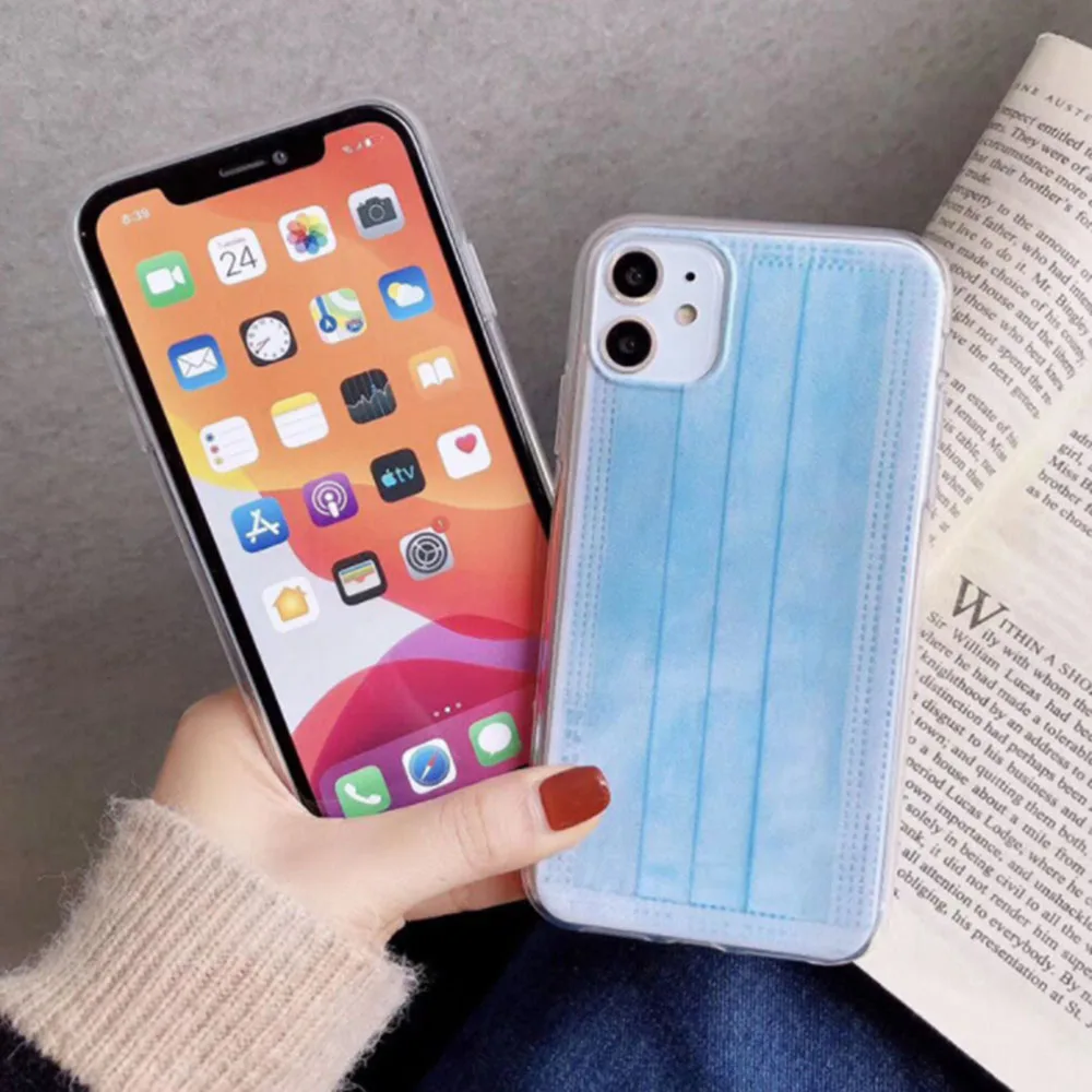 

For iphone 11 X XS 8 7 8plus Couple Models Creative Mask Phone Case for iphone11 Pro Max Mobile Phone Shell Four Corners Capa