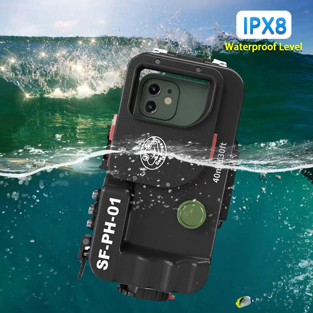 seafrogs universal bluetooth cell phone housing case box underwater 40m photography for iphone huawei samsung xiaomi smartphone free global shipping
