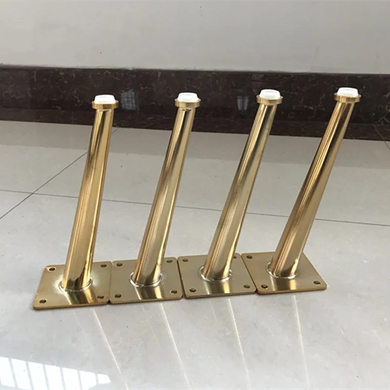 

4pcs Metal Furniture Legs Gold Vertical / Inclined Tube Sofa Feet for TV Cabinet Cabinet Feet Support Furniture Accessories
