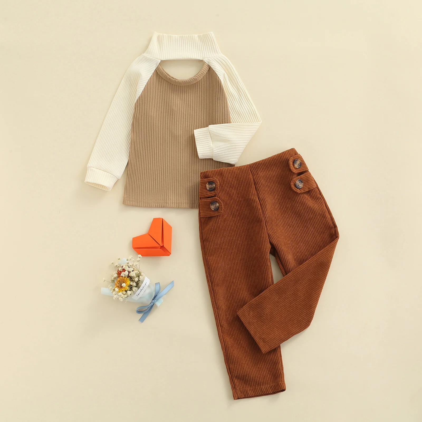 

Кофта и брюки для девочек, с длинным рукавом и высоким воротником