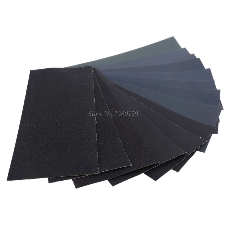 

14PCS Wet Dry Sandpaper 120 To 3000 Grit Assortment Abrasive Paper Sheets 23*9cm Dropship