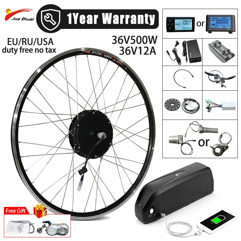 

Electric Bike Conversion kit with 12 Ah Lithium Battery 36V 500W Brushless Motor E Bike kit LED Display for MTB Road Bicycle