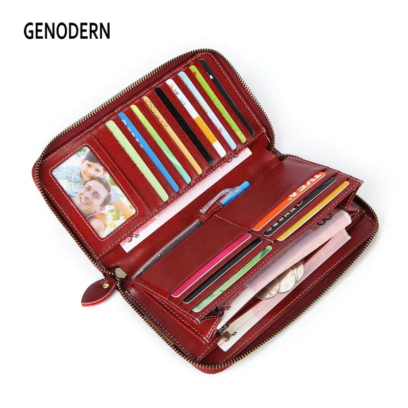 GENODERN новый женский кошелек из натуральной кожи женские кошельки большой