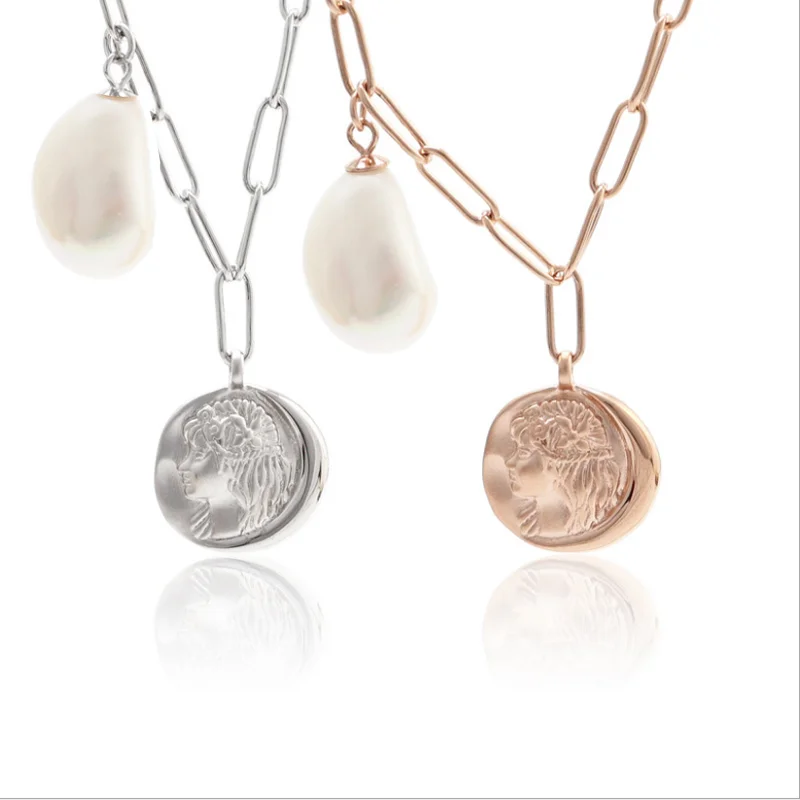 

MeiBaPJ Natural Baroque Pearl Fashion Pendant Necklace 925 Sterling Silver Fine Wedding Jewelry for Women