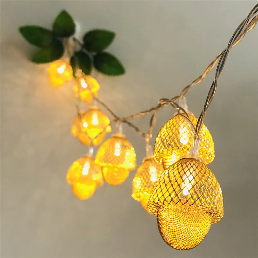 10/20Leds Light Christmas Pine Cones LED String Lights Battery Operated Fairy Lights Indoor Outdoor Decor Home Ornament