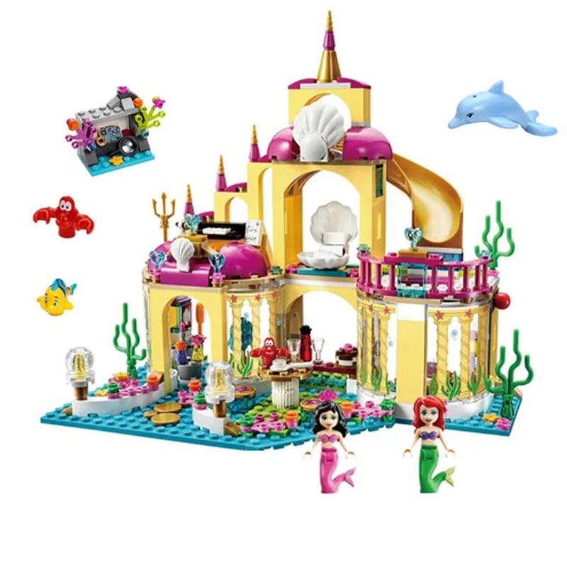 Princess Castle Building Blocks Cinderella Mermaids Elsa Anna Figure Girl Bricks Compatible logoes Friends Toy | Игрушки и хобби
