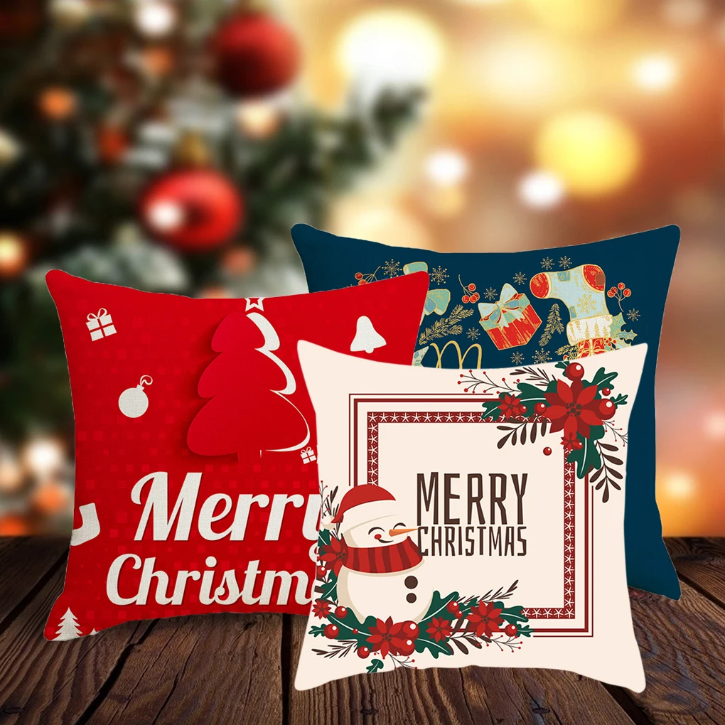 

Merry Christmas Cushion Cover Santa Claus Elk Christmas Decoration For Home 2021 Christmas Ornaments Natal Navidad New Year 2022