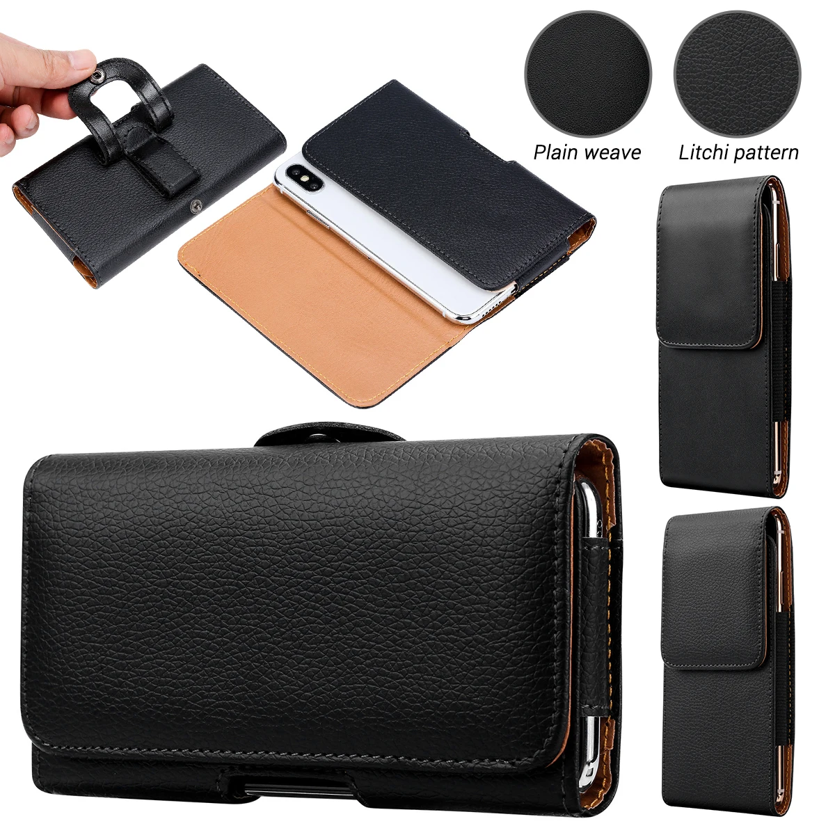 Универсальный чехол кобура для мобильного телефона Spot iPhonex кожаный с подвесным