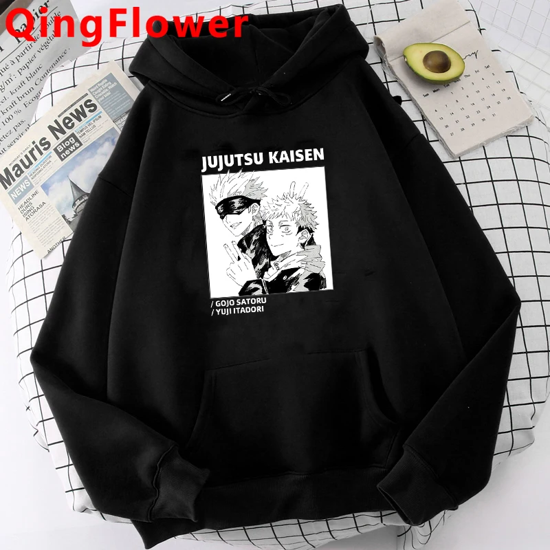 Толстовка мужская с японским аниме худи принтом джутитусу кайсен Джоджо Сатору