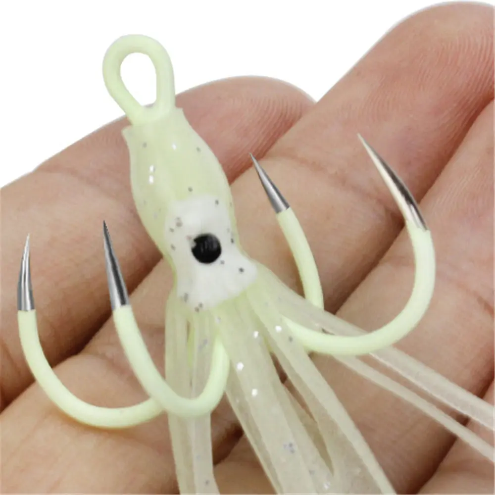 

1PCS Fishing Wobbler Jig Soft Bait Squid Luminous Barbed Fish hook 6-6.2cm Artificial Minnow Crankbait Fishing accessories Lures