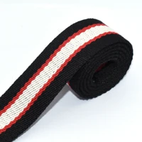 1 5 black red white strapped webbing canvas stripe cotton totes belt bag purse strap dog collar key fob webbing by the yards