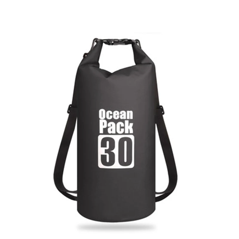 30L Black 5L/10L/15L/20L/30L открытый плавательный водонепроницаемый мешок пакет ПВХ брезент Кемпинг рафтинг хранения сухой мешок с регулируемым ремешком крюк - Цвет: 30L Black