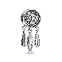 bofuer spiritual dream catcher charm feather bead fit 925 sterling silver original pandora bracelet silver 925 bracelet jewelry