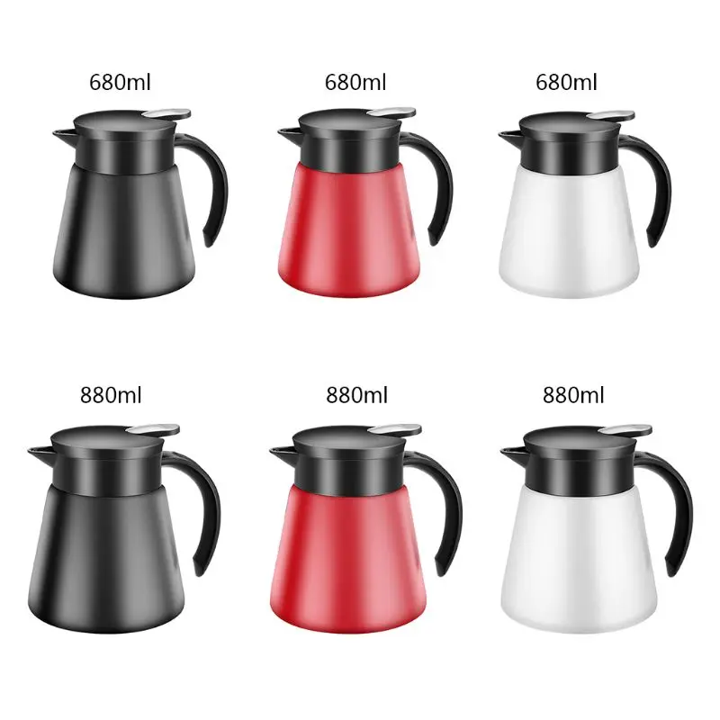 

680/880ml Stainless Steel Double Wall Vacuum Flask Insulated Coffee Pot Thermos Milk Tea Water Jug Kettle