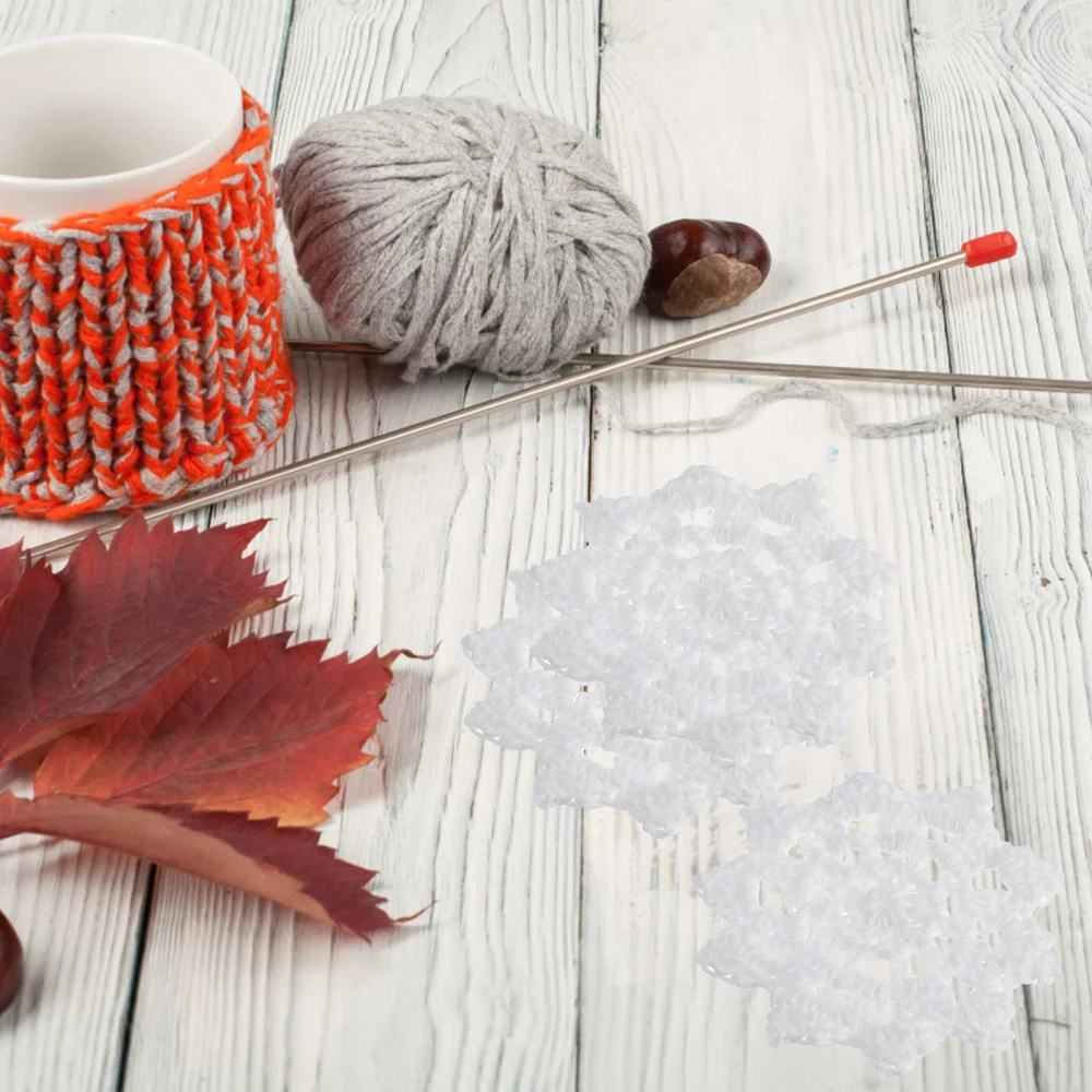 

20pcs Cotton Knitting Flower Appliques Small Crochet Doilies Sewing Supplies