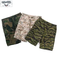 Summer Tiger Camouflage Army Jungle Multi Pocket Pants Outdoor Sport Combat Battle Travel Vietnam Military Casual Hiking Shorts