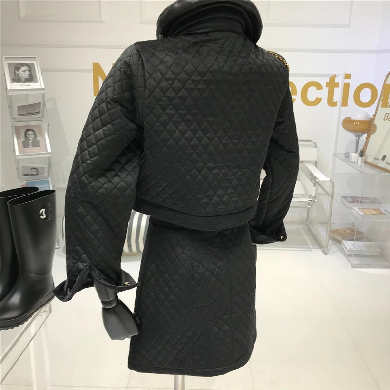 

Fashion Women Winter Velvet Bowknot Single Breasted Long Sleeve Short Coats Tops+Plaid High Waist Mini Skirts 2 Pieces Suits