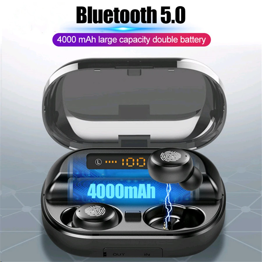 BYKRSEN V11 4000 мА/ч Беспроводной Bluetooth 5 0 наушники вкладыши TWS с IPX7 Водонепроницаемый 9D